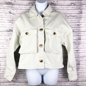 zara green jean jacket